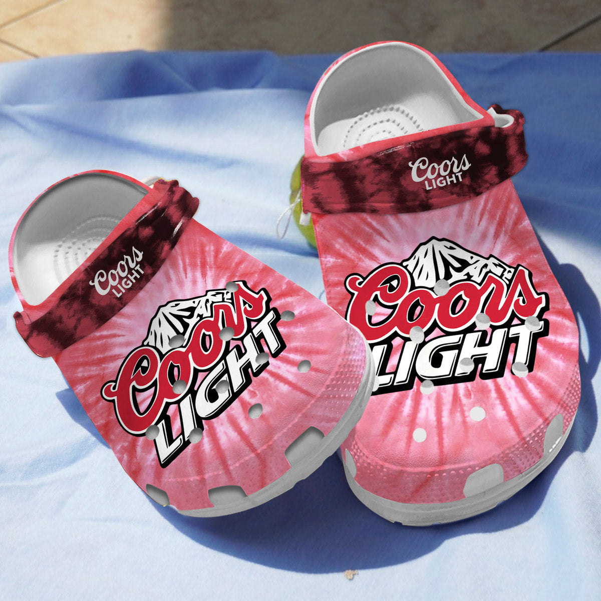 Coors Light Beer Red Tie Dye Pattern Clogs For Kids Adults