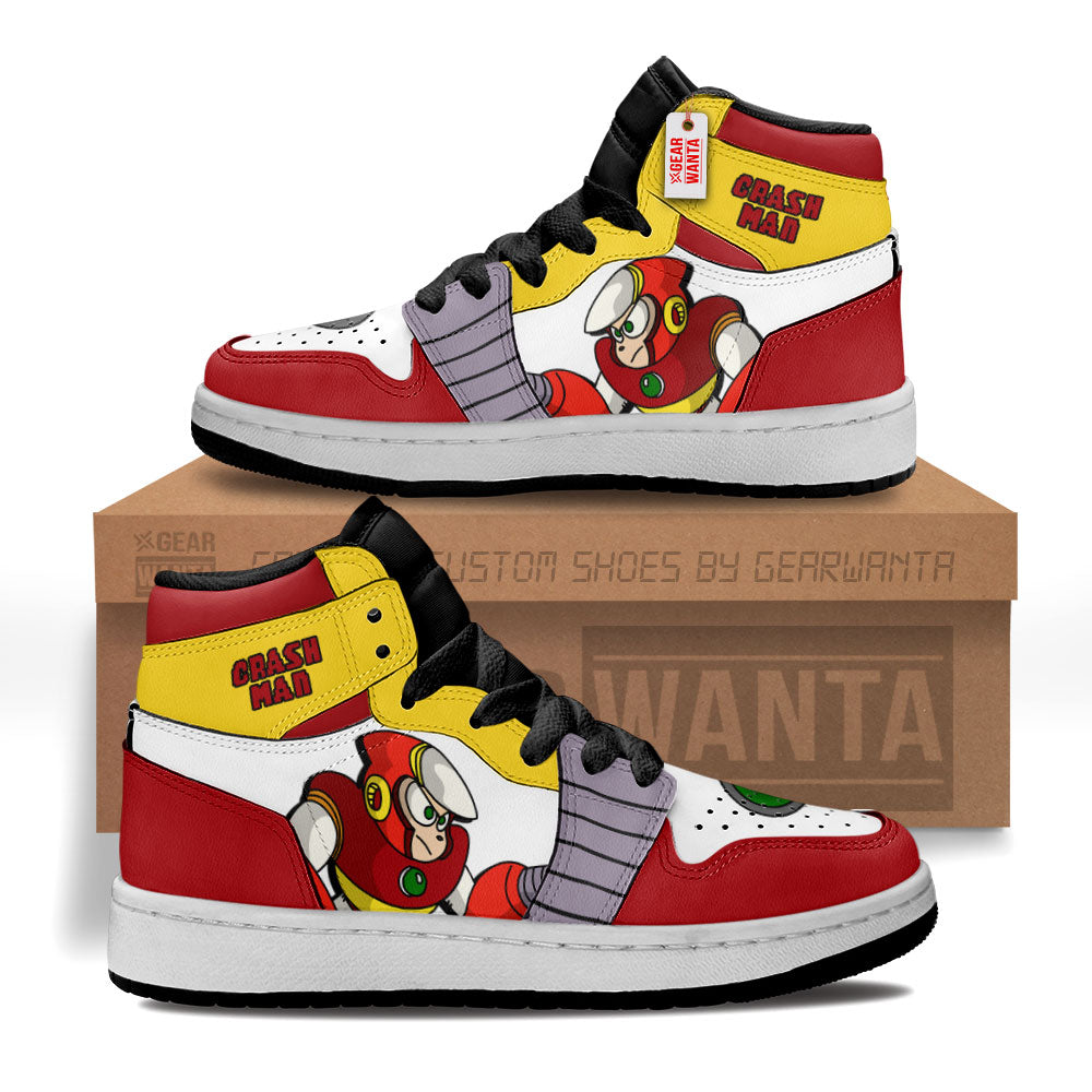 Crash Man Mega Man Kid Sneakers Custom For Kids-Gear Wanta
