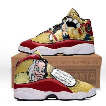 Cruella de Vil J13 Sneakers Custom Comic Style Shoes-Gear Wanta