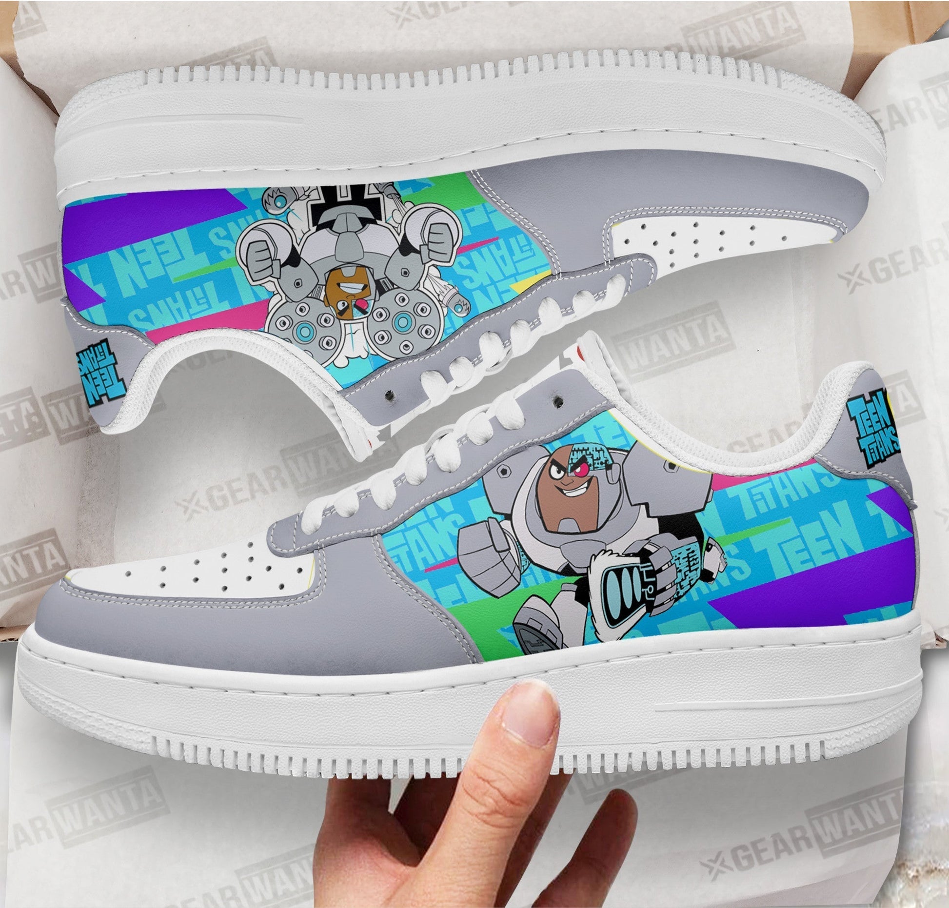 Cycborg Air Sneakers Custom Teen Titan Go Cartoon Shoes-Gear Wanta