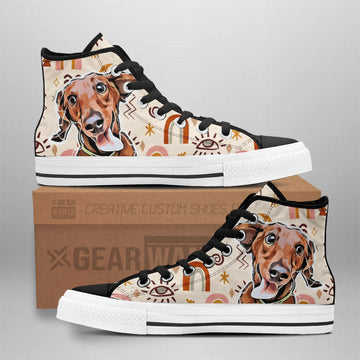 Dachshund High Top Shoes Custom Boho-Gear Wanta