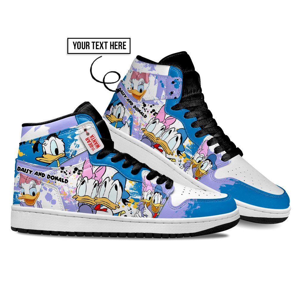 Daisy and Donald Duck J1 Shoes Custom For Fans- gearwanta.com
