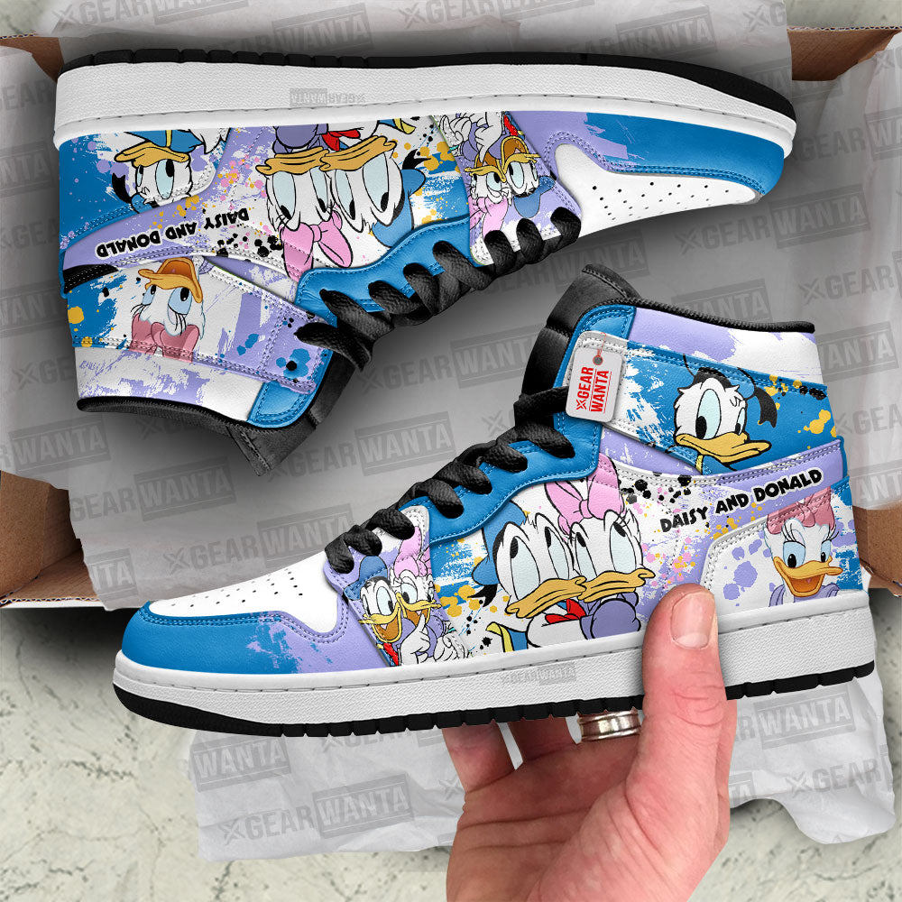 Daisy and Donald Duck J1 Shoes Custom For Fans- gearwanta.com