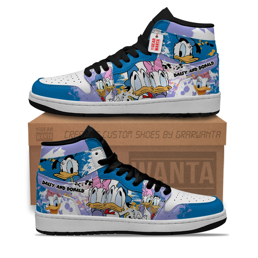 Daisy and Donald Duck J1 Shoes Custom For Fans- gearwanta.com