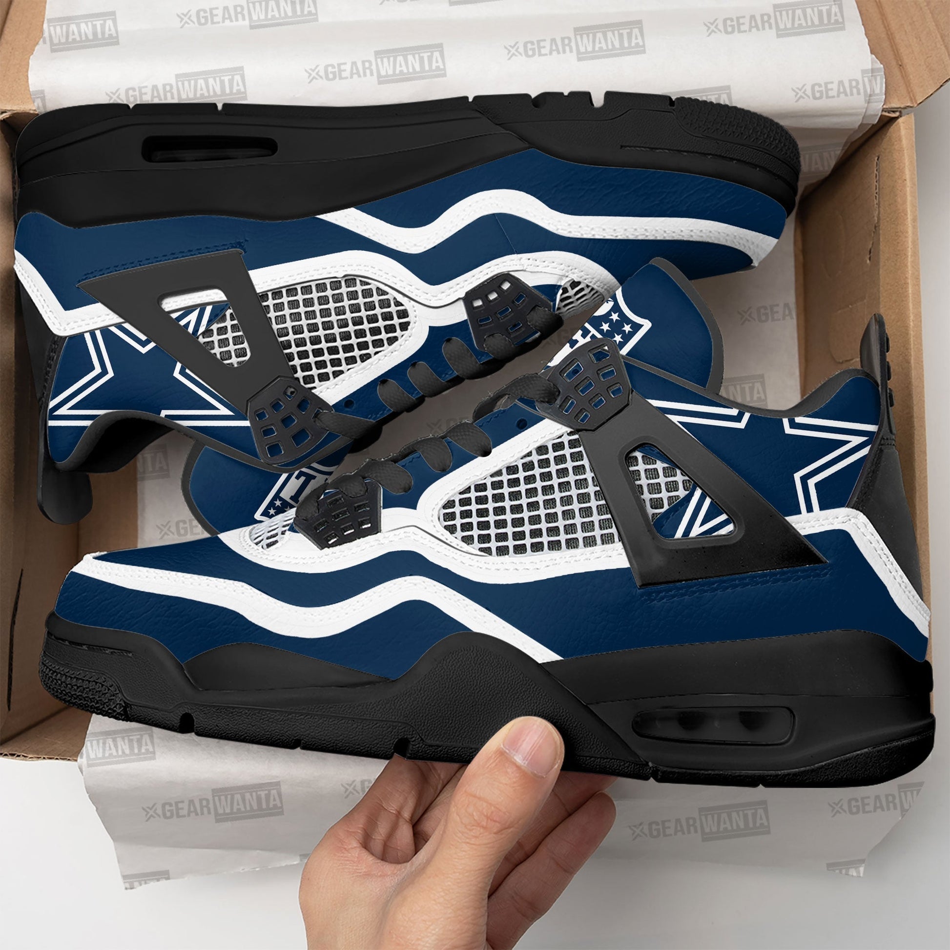 Dallas Cowboys Aj4 Sneakers Custom Shoes-Gear Wanta