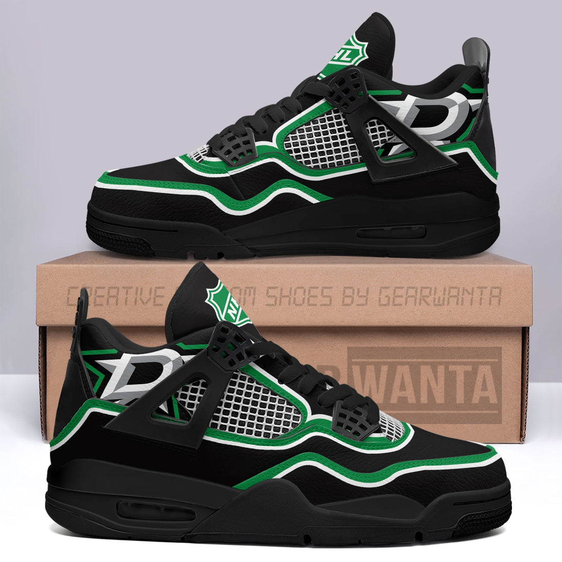 Dallas Stars Aj4 Sneakers Custom Shoes-Gear Wanta
