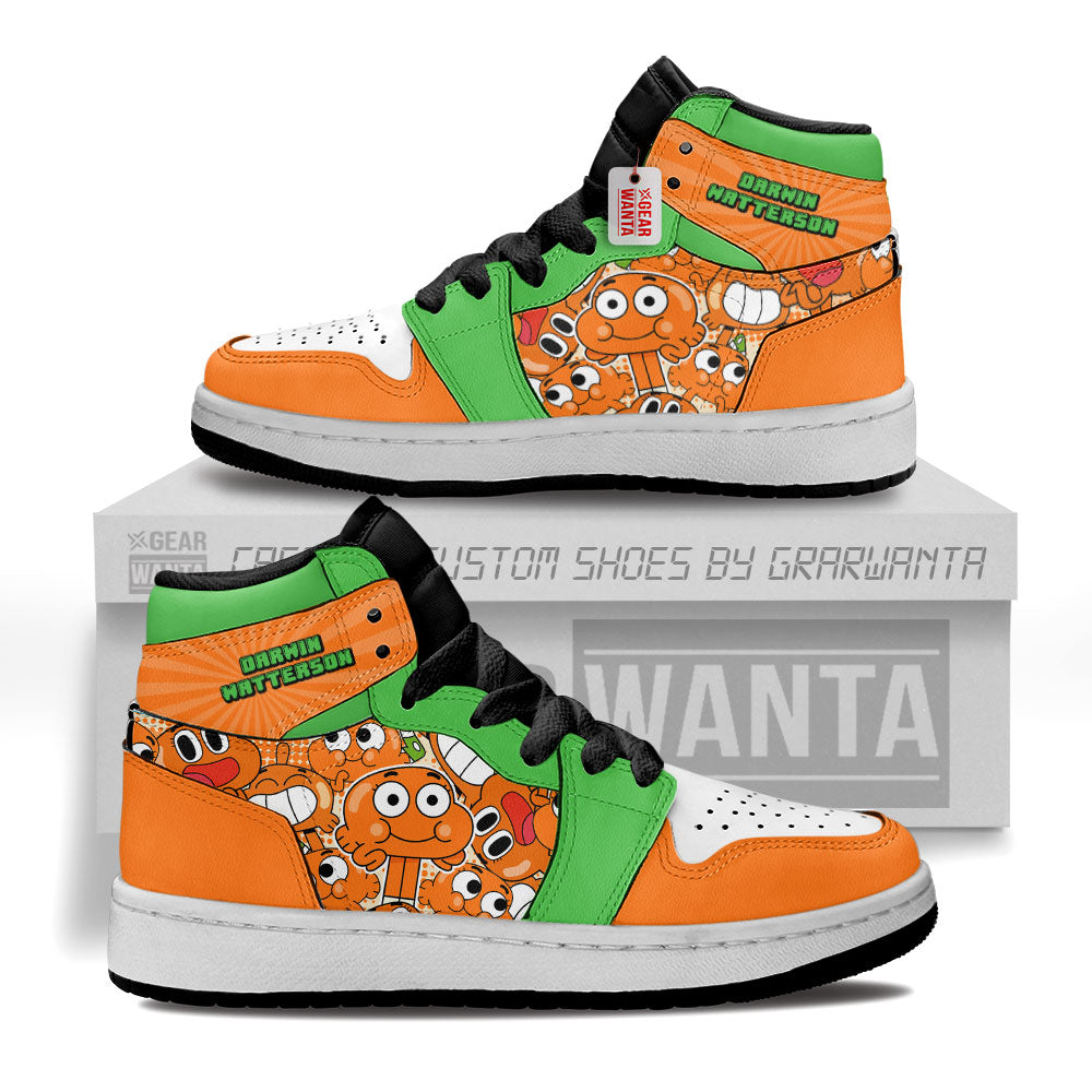 Darwin Watterson Kid J1s Sneakers Cartoon Collection - Gearwanta.com