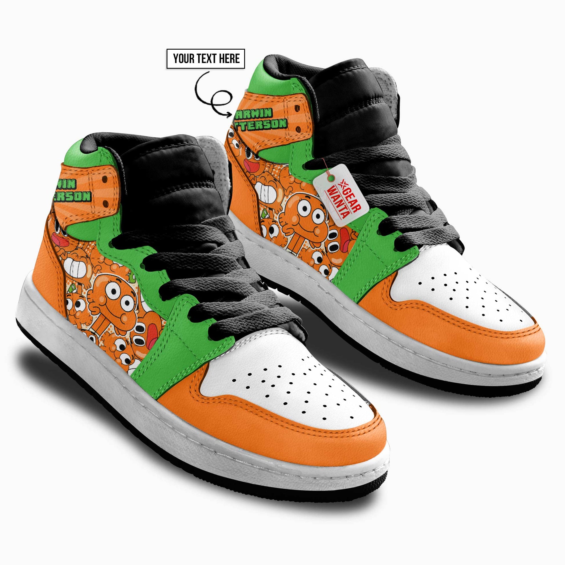 Darwin Watterson Kid J1s Sneakers Cartoon Collection - Gearwanta.com