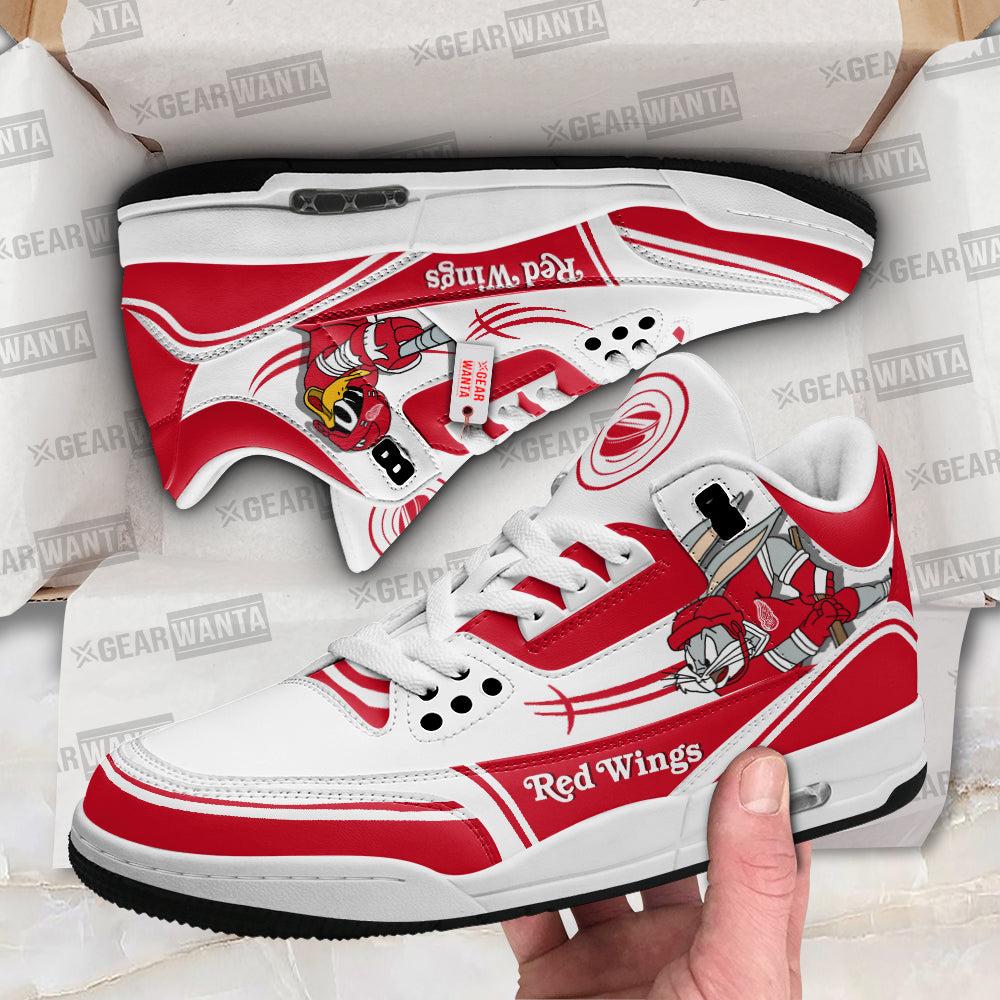 Detroit Red Wings J3 Sneakers Custom Shoes-Gear Wanta