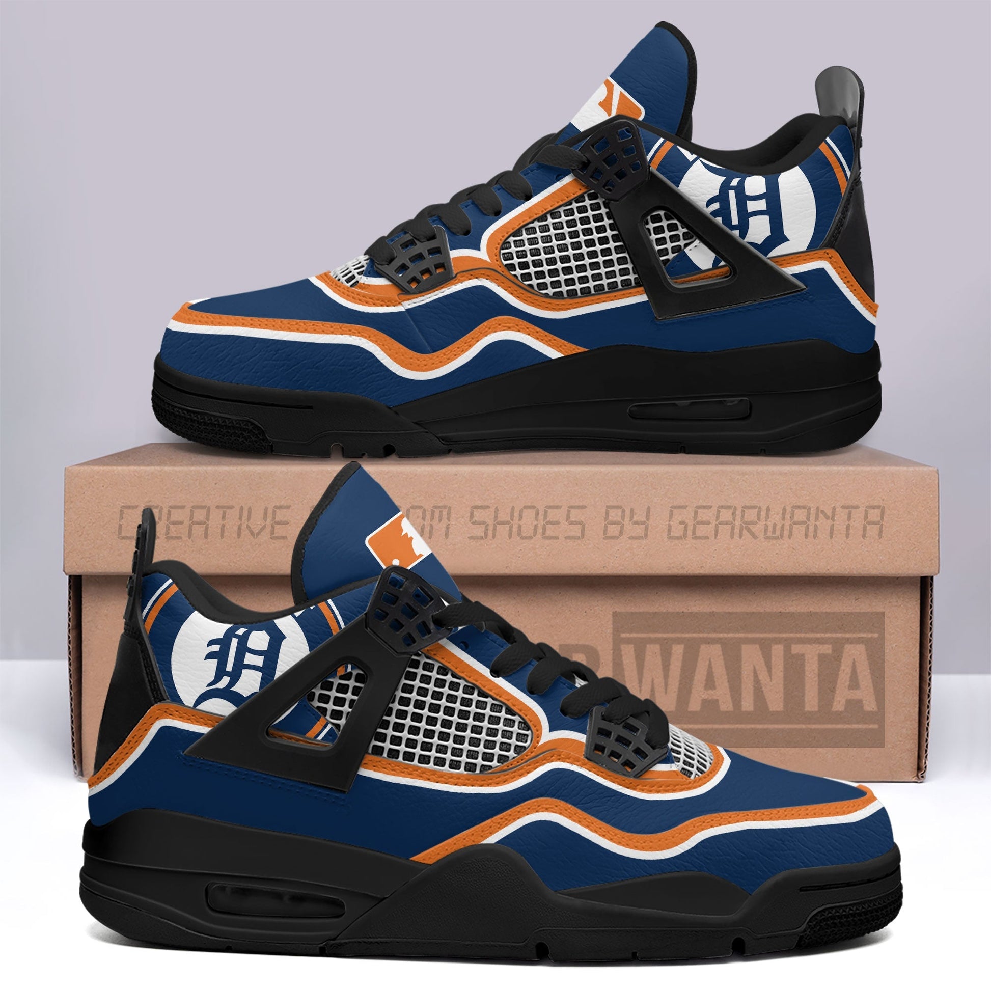 Detroit Tigers Aj4 Sneakers Custom Shoes-Gear Wanta