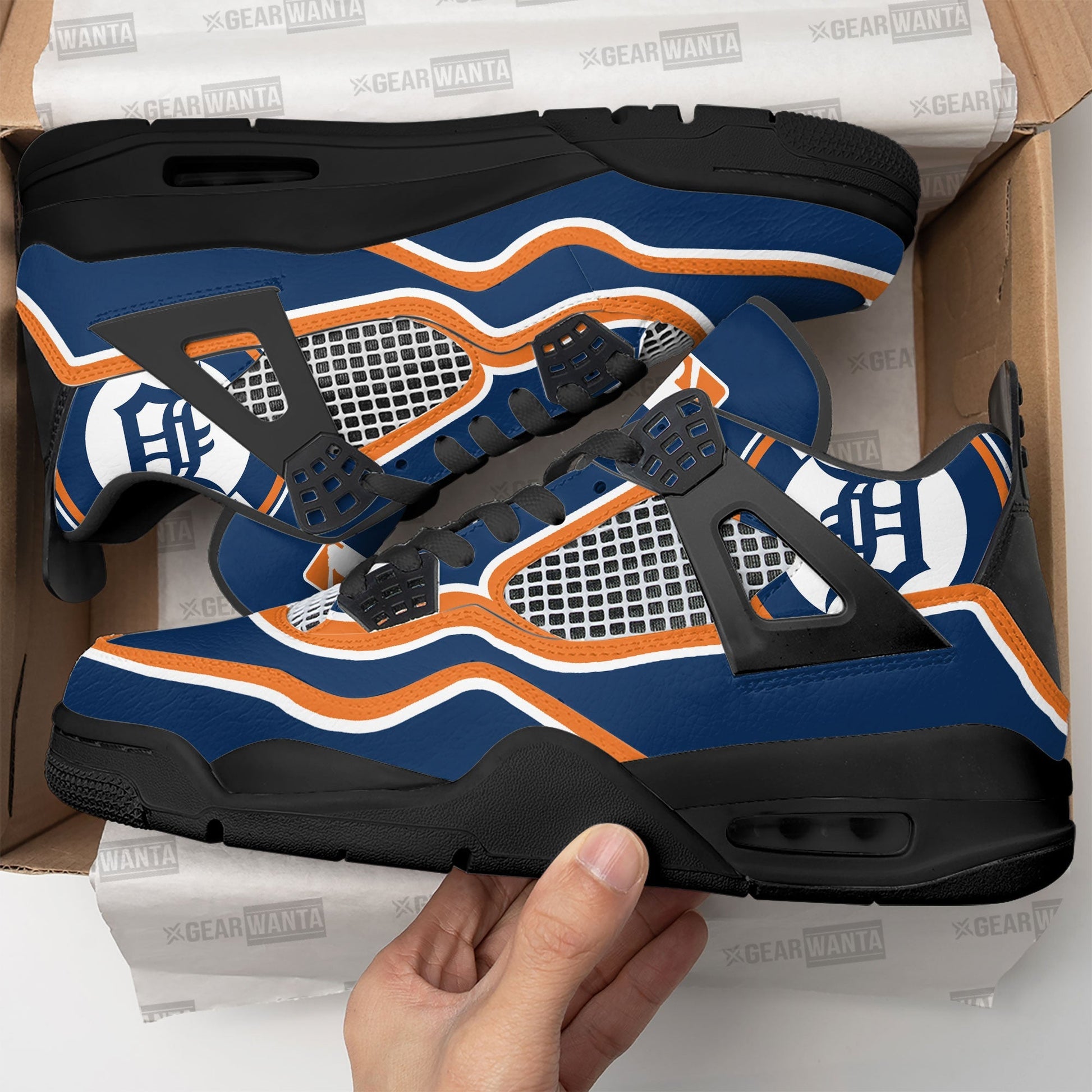 Detroit Tigers Aj4 Sneakers Custom Shoes-Gear Wanta