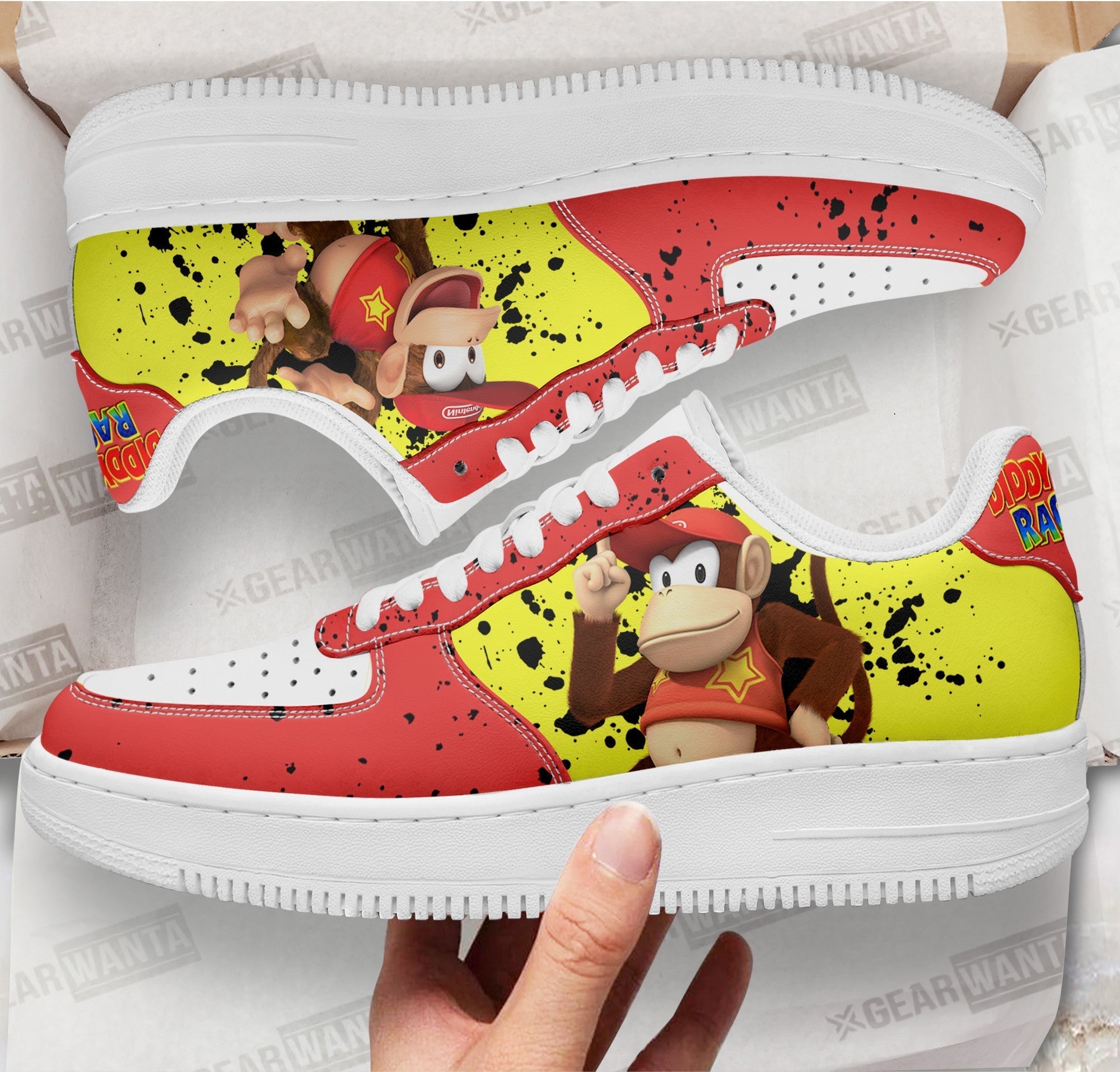 Diddy Kong Super Mario Air Sneakers Custom For Gamer Shoes-Gear Wanta