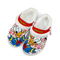 Donald Duck Fleece Clogs Shoes Christmas Custom For FansGearwanta.com