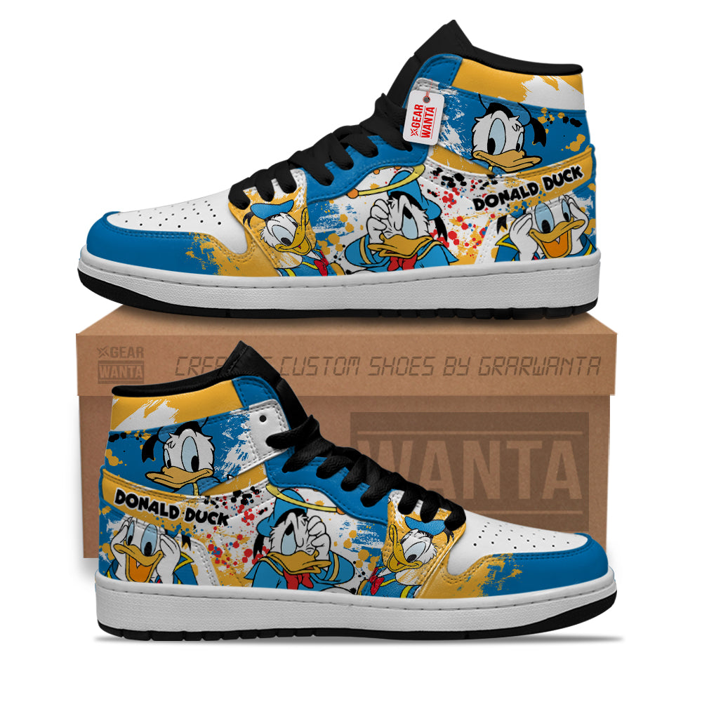 Donald Duck J1 Shoes Custom For Fans- gearwanta.com