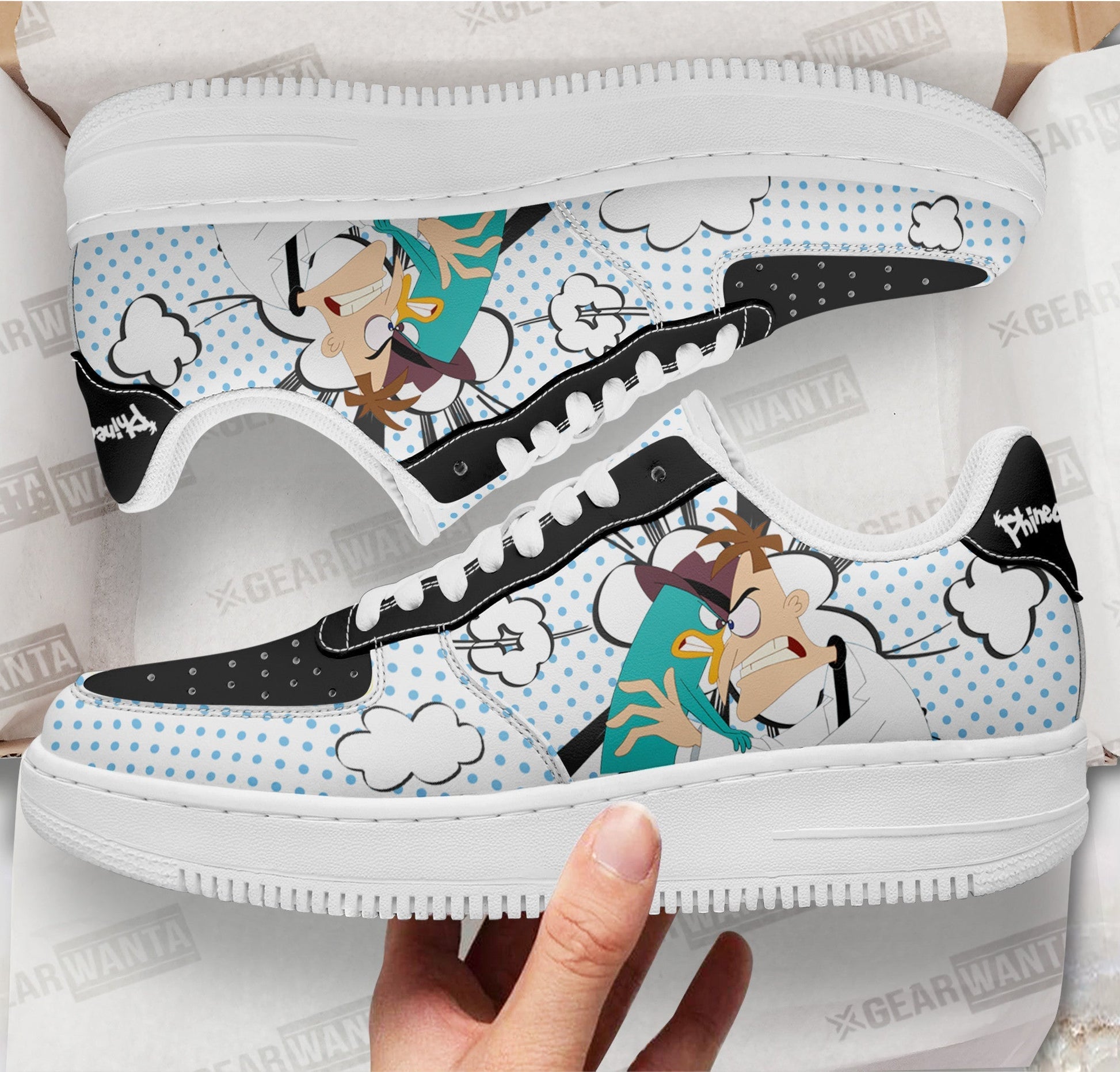 Dr. Heinz Doofenshmirt and Perry Air Sneakers Custom Phineas and Ferb Shoes-Gear Wanta