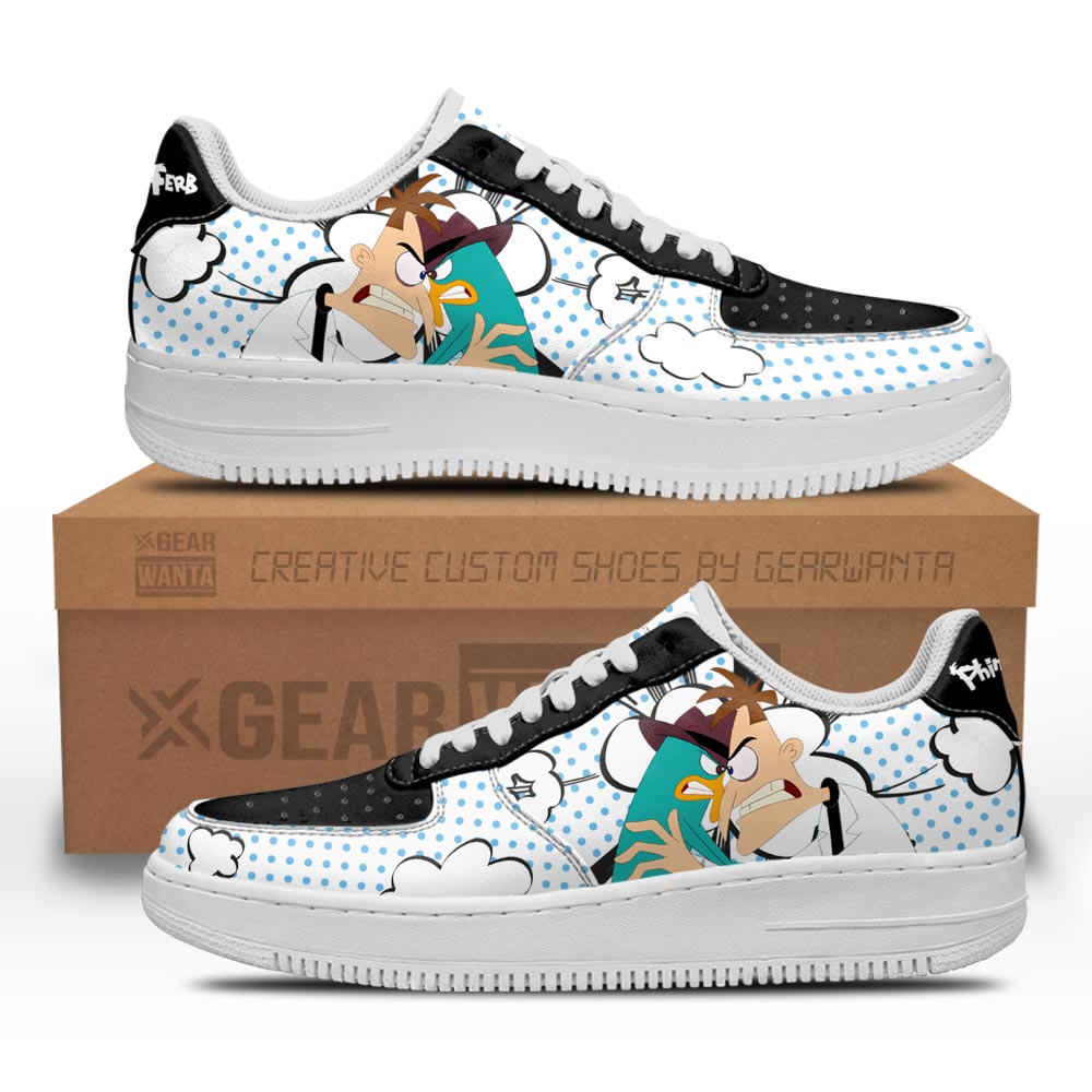 Dr. Heinz Doofenshmirt and Perry Air Sneakers Custom Phineas and Ferb Shoes-Gear Wanta