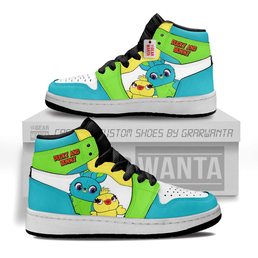 Ducky & Bunny Kid J1s Sneakers Personalized Cartoon Collection - Gearwanta.com