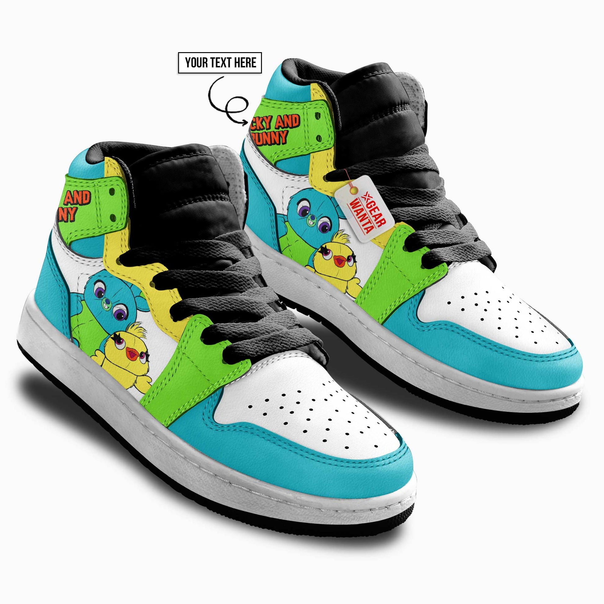 Ducky & Bunny Kid J1s Sneakers Personalized Cartoon Collection - Gearwanta.com