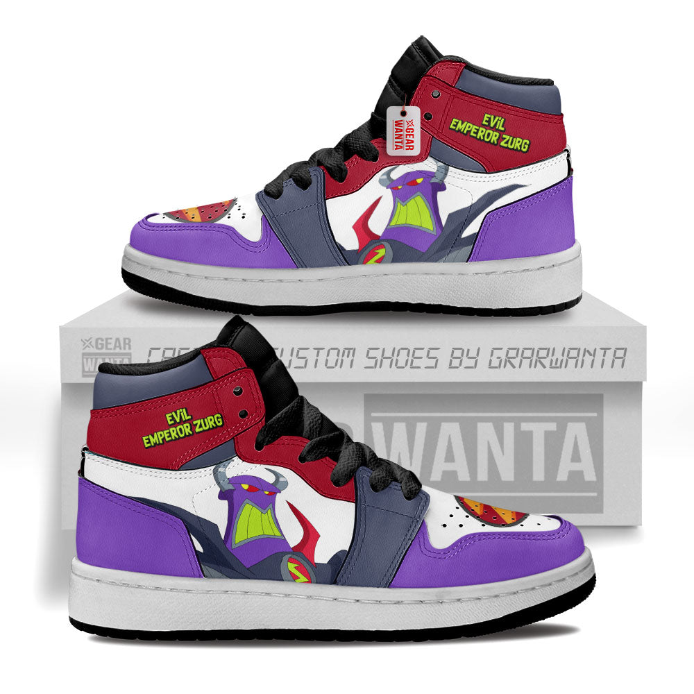 Evil Emperor Zurg Kid J1s Sneakers Personalized Cartoon Collection - Gearwanta.com