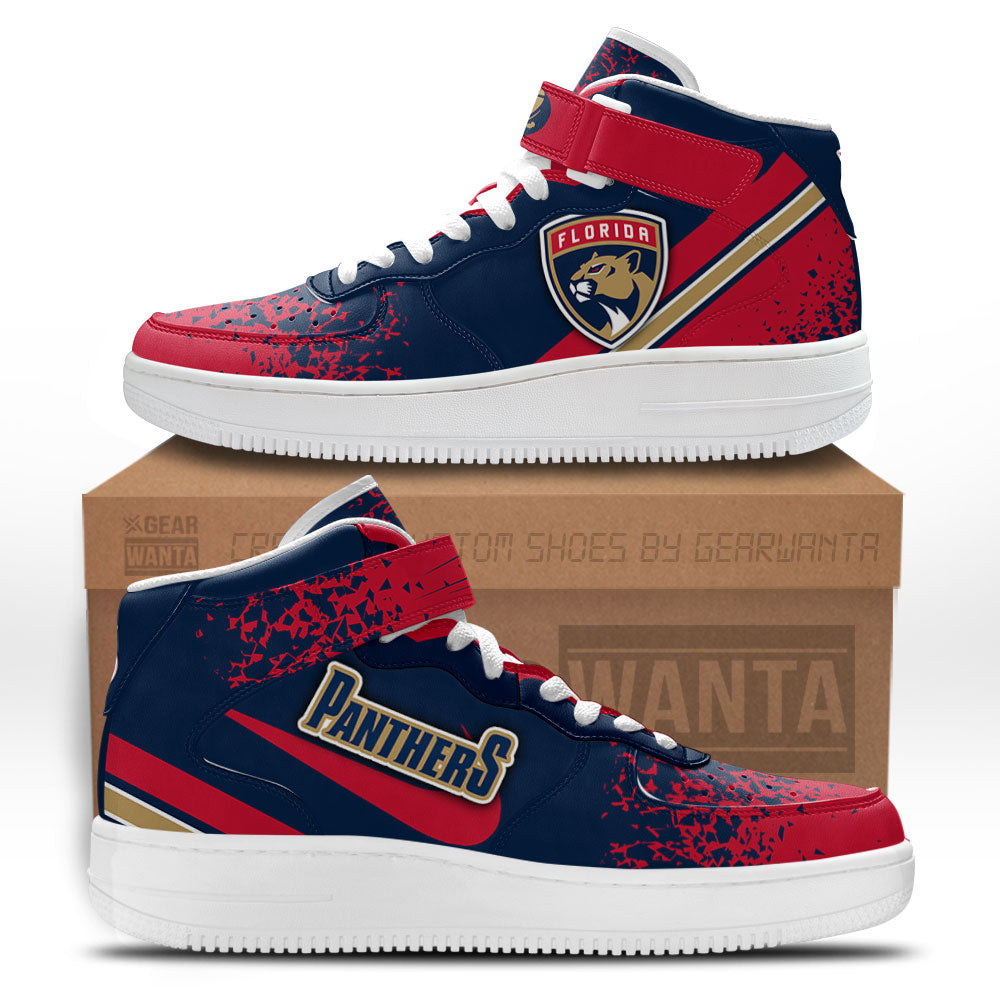 F Panthers Air Mid Shoes Custom Hockey Sneakers Fans-Gear Wanta