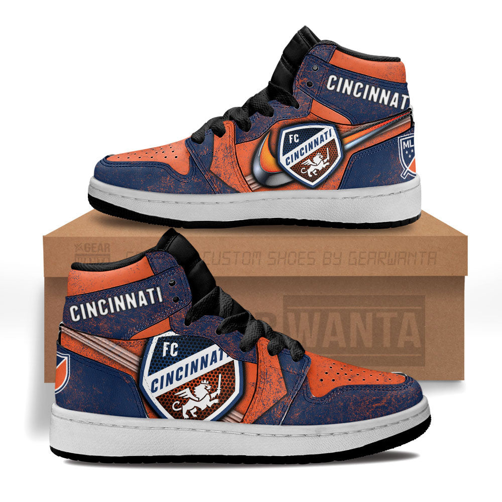 FC Cincinnati Kid J1 Sneakers Custom Shoes For Kids-Gear Wanta