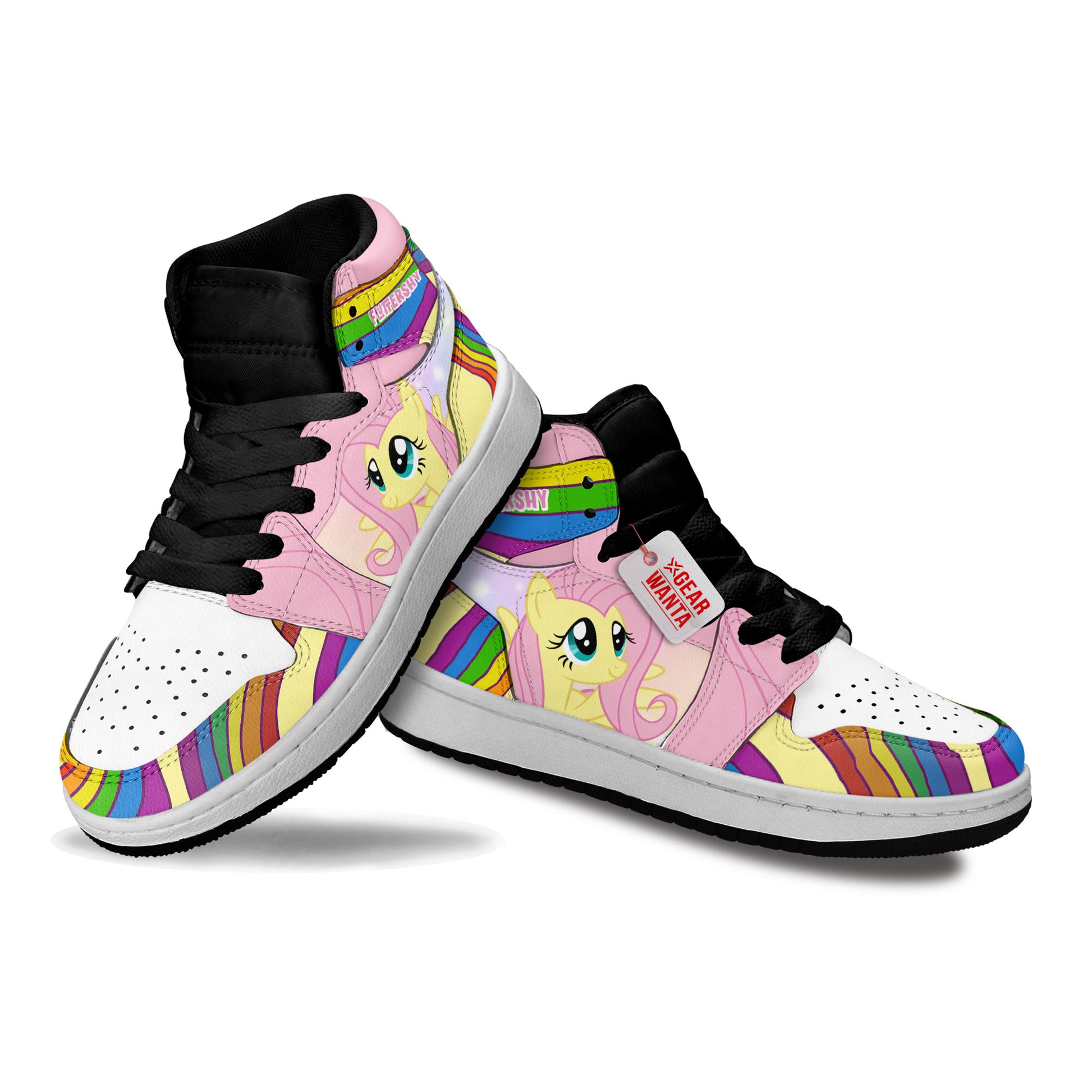 Fluttershy Kid J1s Sneakers Personalized Cartoon Collection - Gearwanta.com