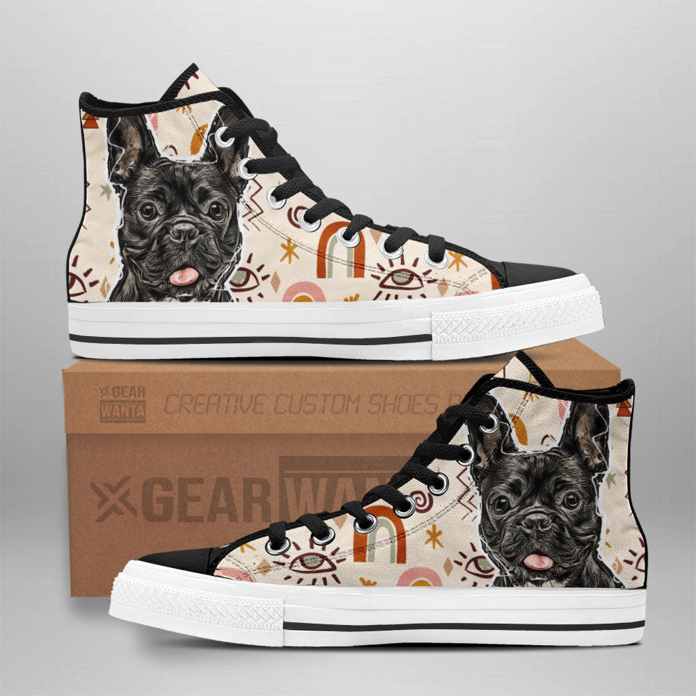 French Bulldog High Top Shoes Custom Boho-Gear Wanta