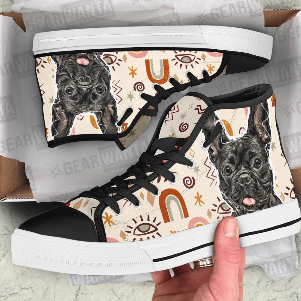 French Bulldog High Top Shoes Custom Boho-Gear Wanta