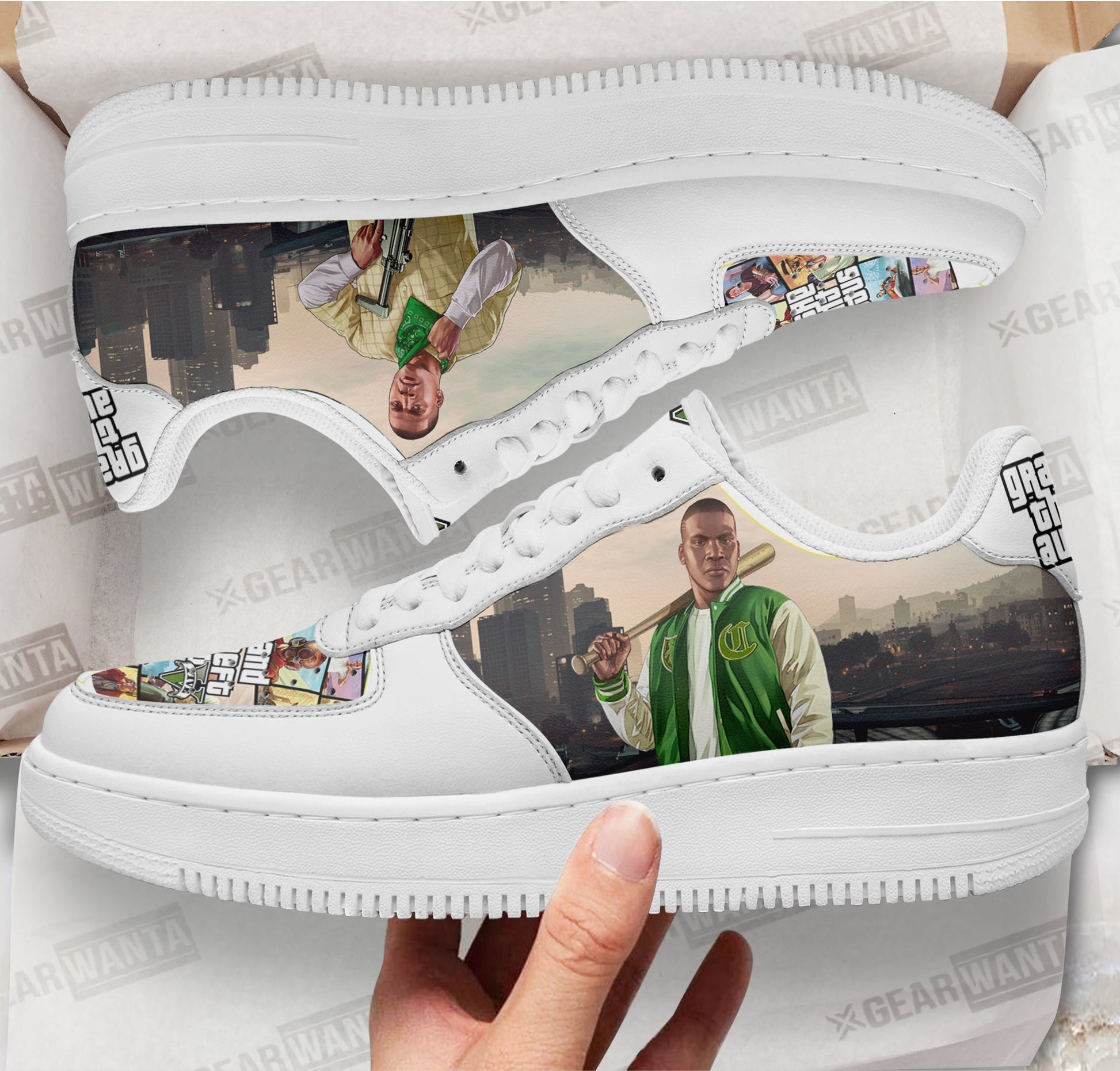 GTA Franklin Clinton Air Sneakers Custom Video Game Shoes-Gear Wanta