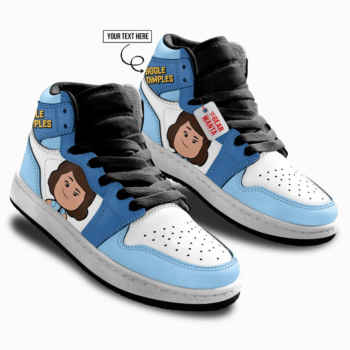 Giggle McDimples Kid J1s Sneakers Personalized Cartoon Collection - Gearwanta.com