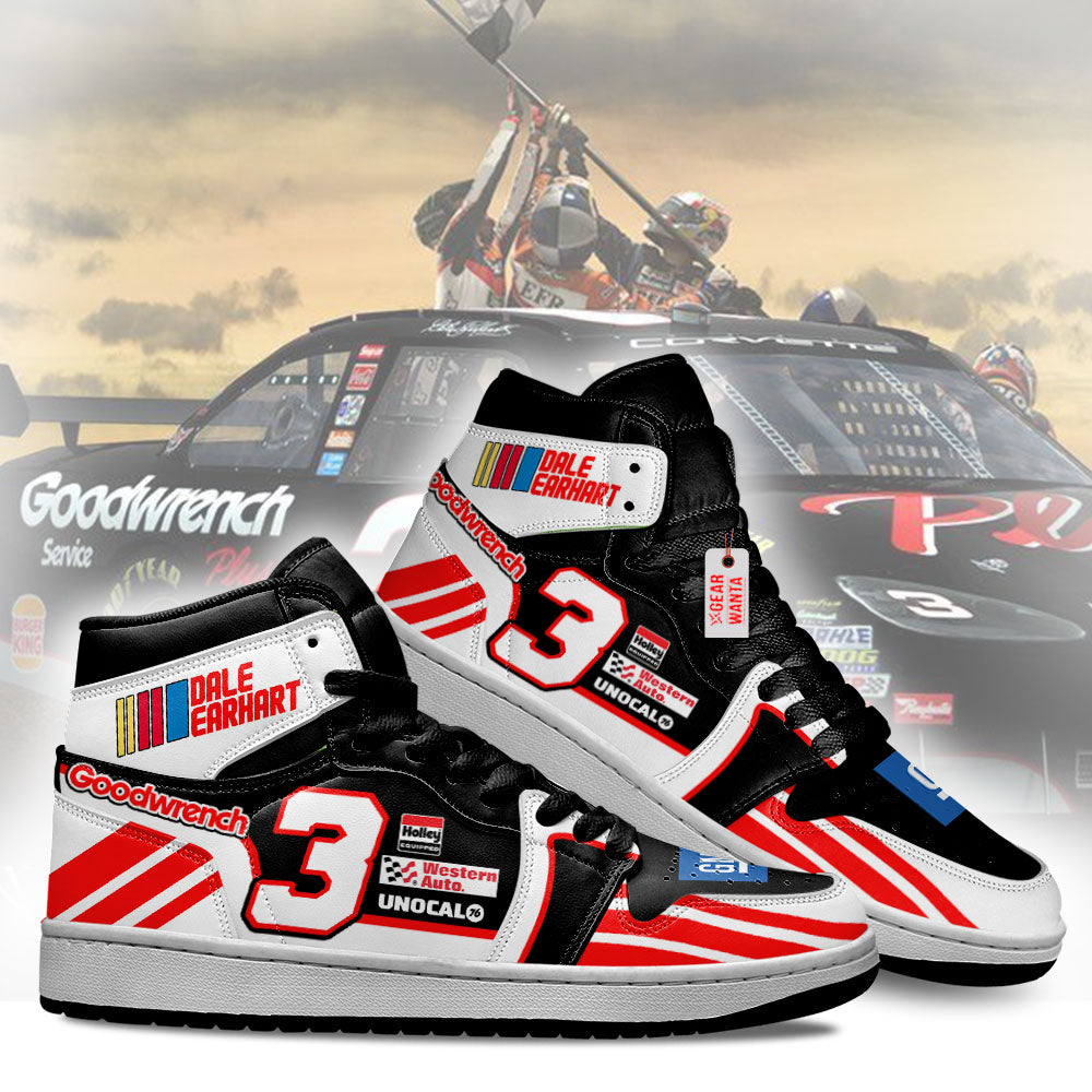 Goodwrench Earnhardt J1 Shoes Custom #3 Cars Race Sneakers-Gear Wanta