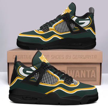 Green Bay Packers Aj4 Sneakers Custom Shoes-Gear Wanta