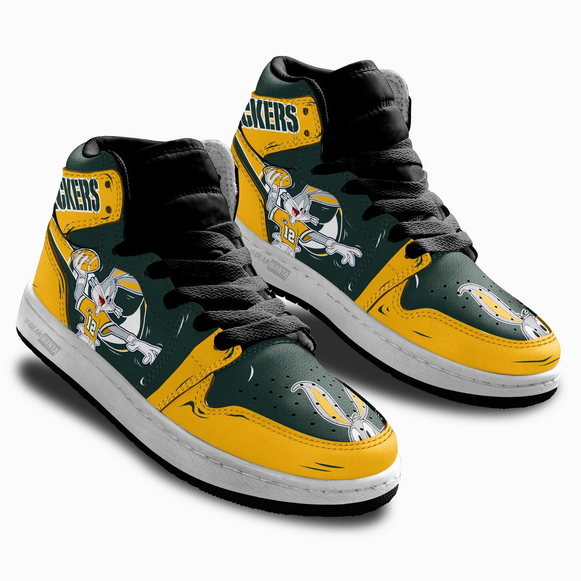 Green Bay Packers Kid Sneakers Custom-Gear Wanta