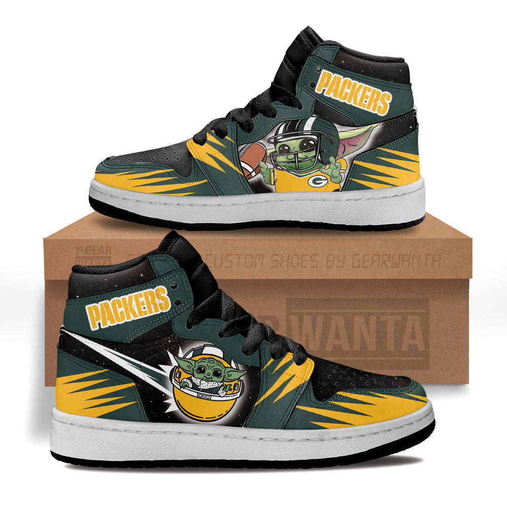 Green Bay Packers Kid Sneakers Custom For Kids-Gear Wanta