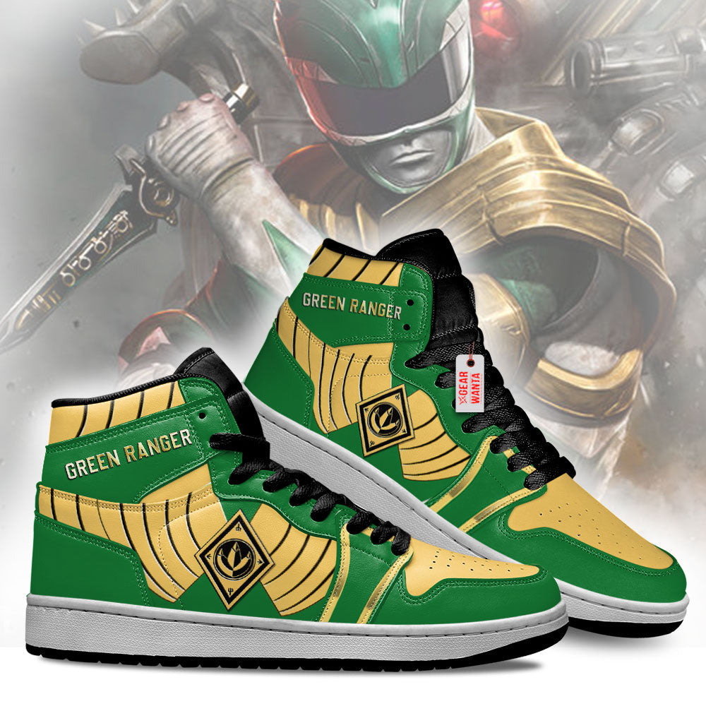 Green Ranger Mighty Morphin Power Rangers J1 Shoes Custom Sneakers TT12-Gear Wanta