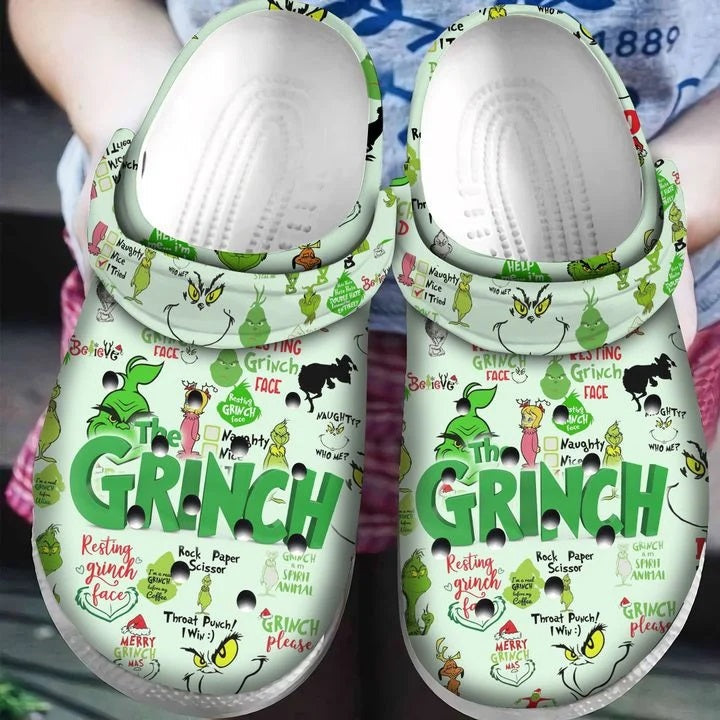 Grinch Pattern Christmas Clog Shoes-gearwanta.com