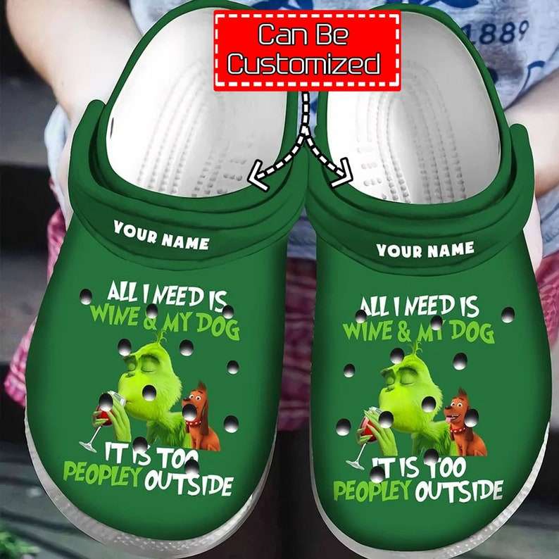 Christmas The Grinch love Dog Custom Name Clogs Shoes-gearwanta.com