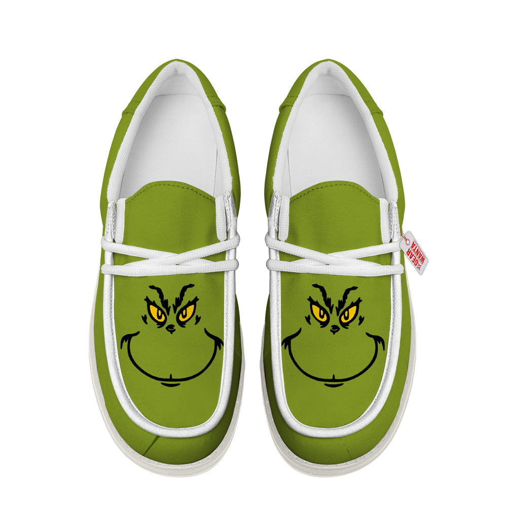 Grinch Face Canvas Loafer Shoes-gearwanta.com