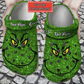 Grinch Christmas Light Custom Name Clogs Shoes-gearwanta.com