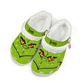 Grinch Face Christmas Fleece Clogs Shoes-Gearwanta.com