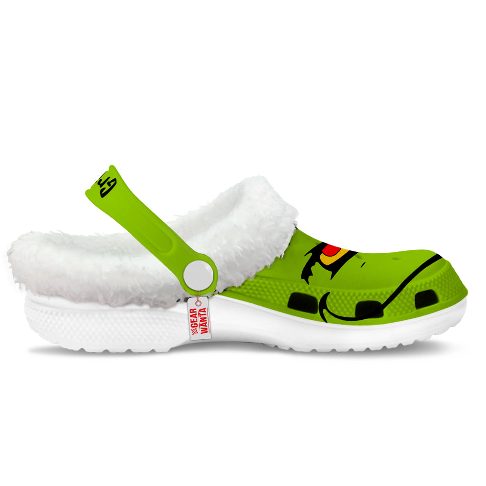 Grinch Face Christmas Fleece Clogs Shoes-Gearwanta.com- 2- -Gearwanta.com