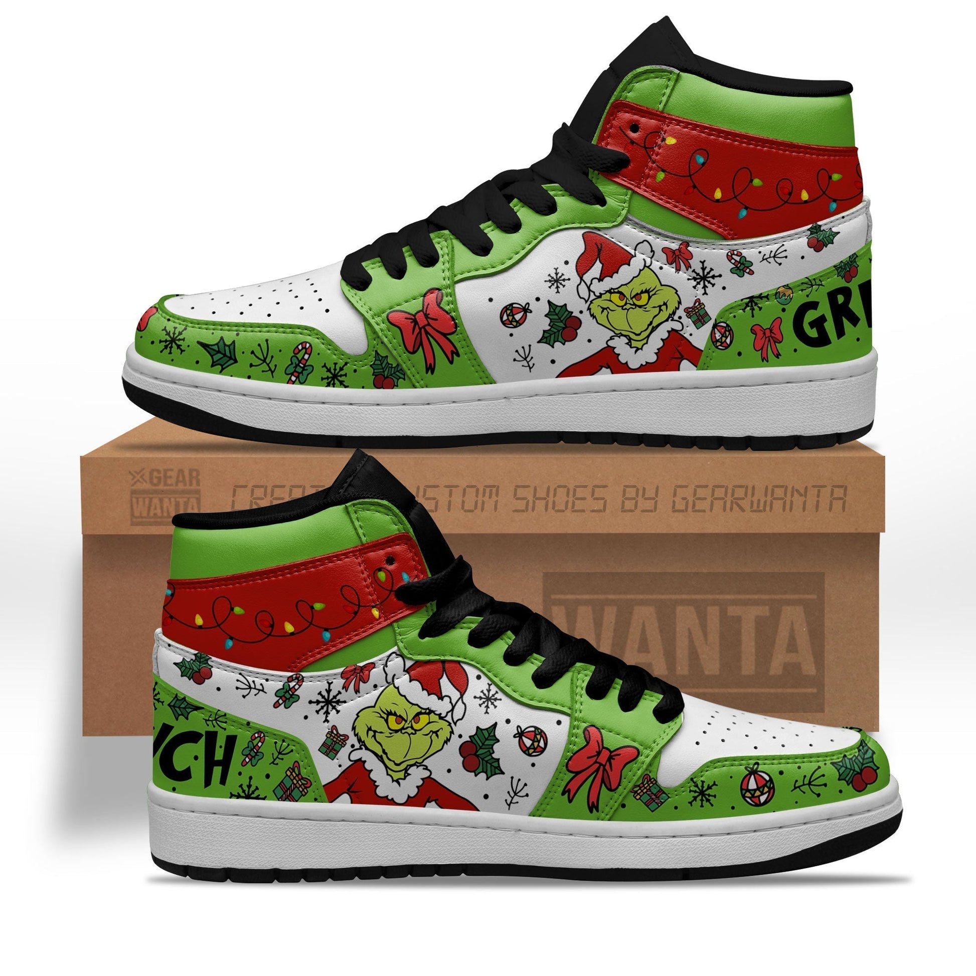 Grinch J1 Sneakers Custom Christmas Shoes-Gear Wanta