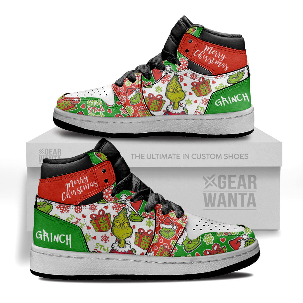 Grinch Kid Sneakers Custom For KidsGear Anime