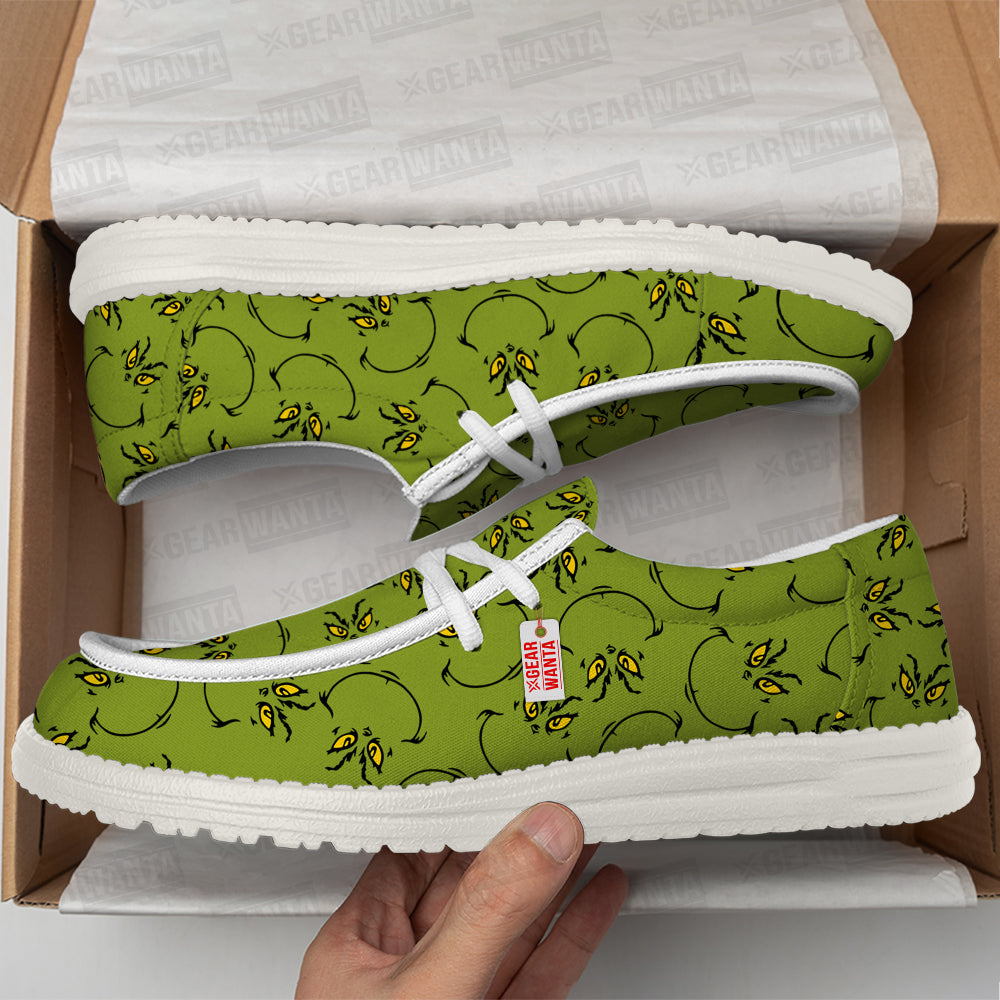 Grinch Pattern Canvas Loafer Shoes-gearwanta.com