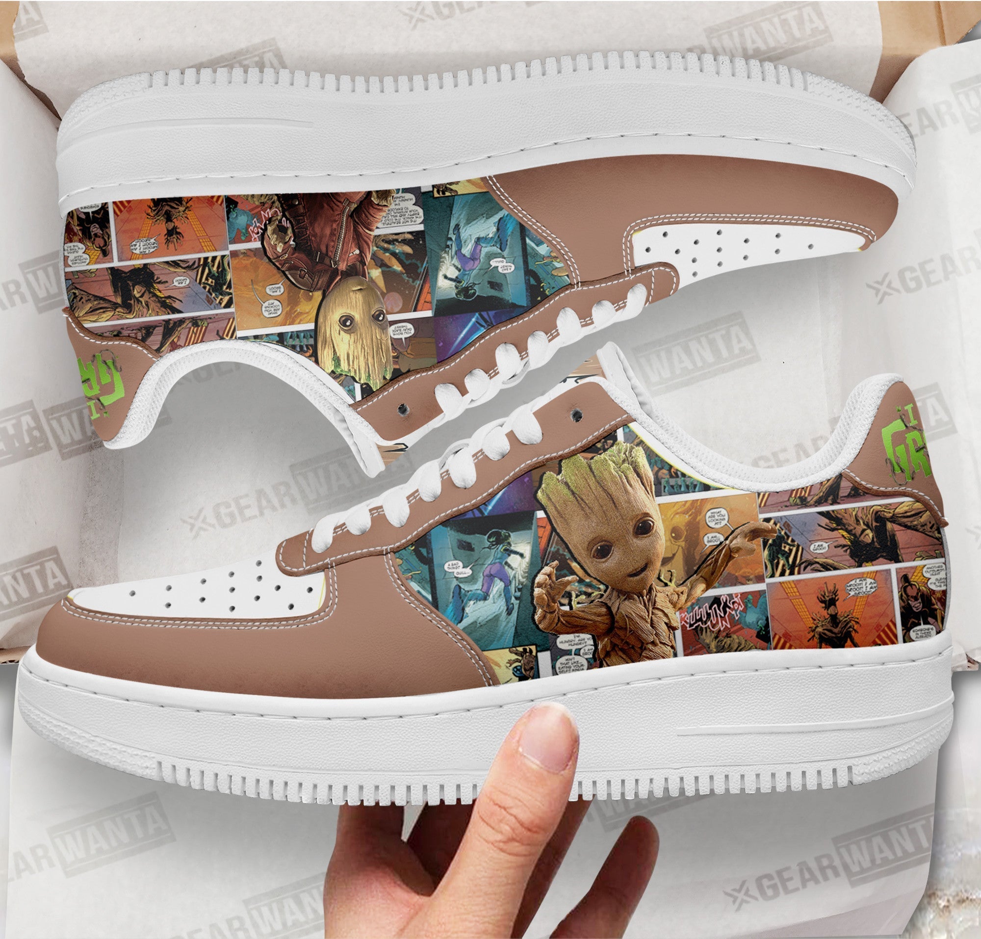 Groot Air Sneakers Custom Superhero Comic Shoes-Gear Wanta