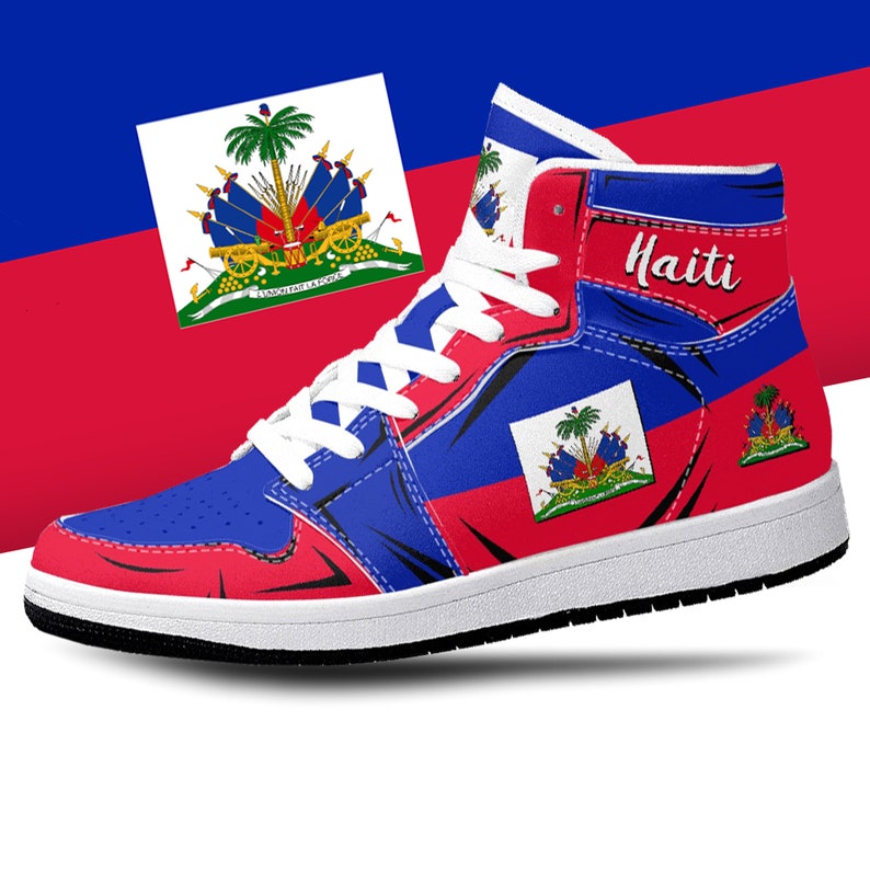 Haitian Flag JD1 High Top Shoes 