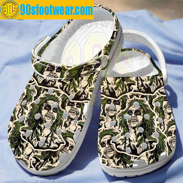 Halloween Movie Beetlejuice Horror Faces Pattern Classic Clogs-gearwanta.com