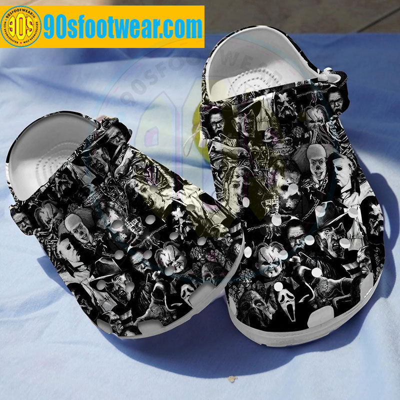 Halloween Movie Black White Horror Movie Characters Classic Clogs-gearwanta.com