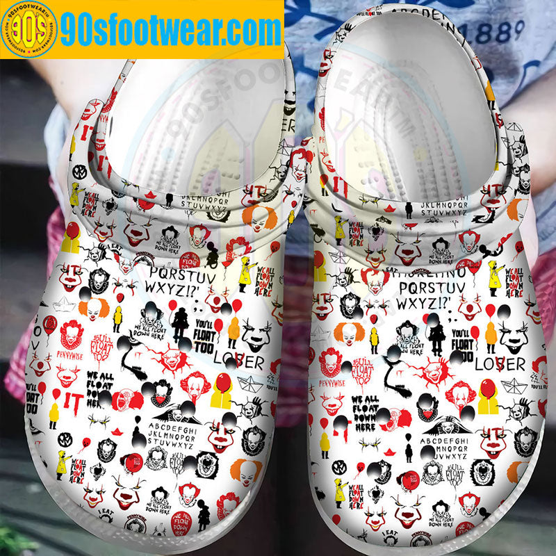 Halloween Movie IT Pennywise Pattern Classic Clogs-gearwanta.com