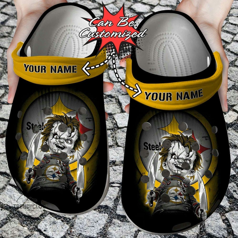 Halloween Personalized Pittsburgh Steelers Curse Of Chucky Clogs Shoes-gearwanta.com